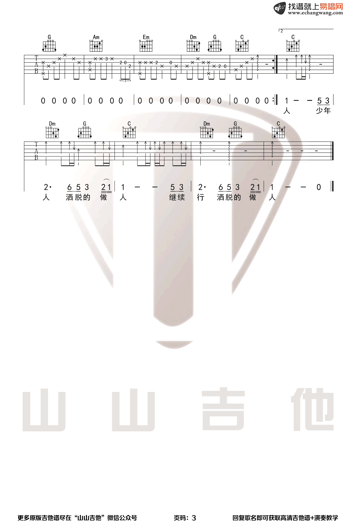 沉默是金吉他谱-张国荣-弹唱六线谱