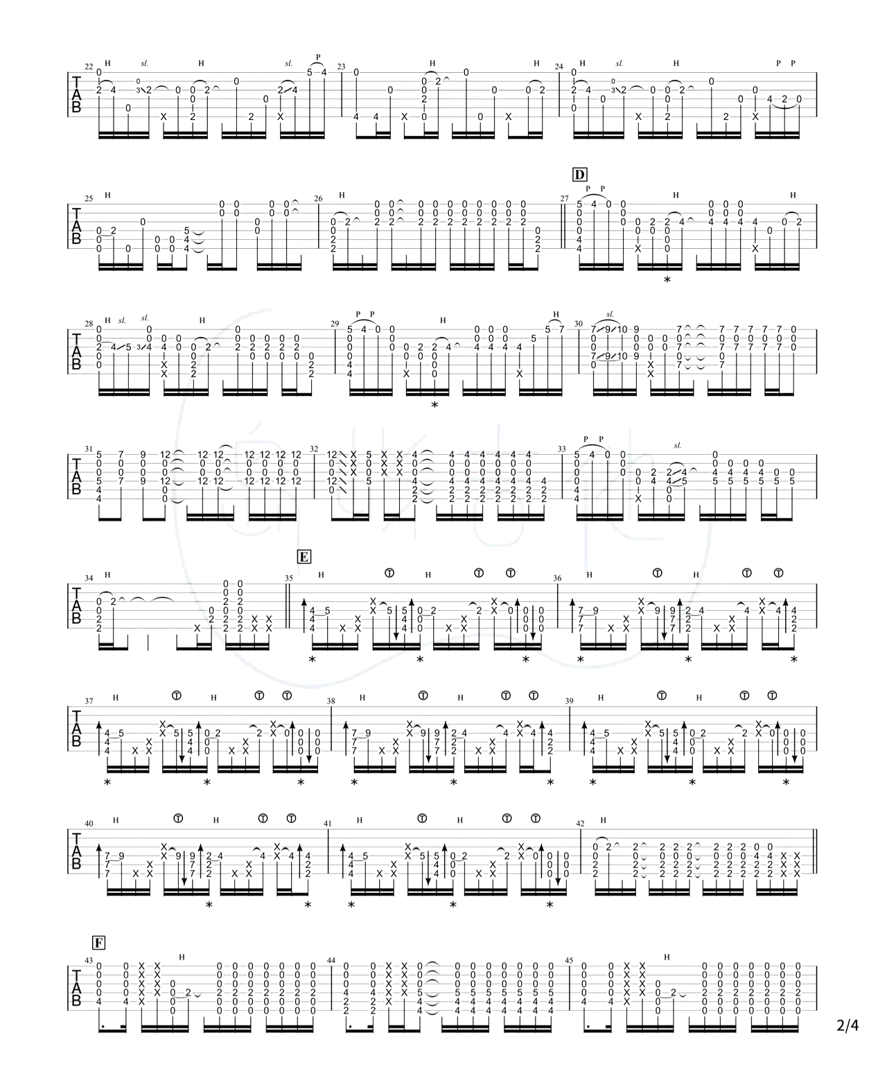 Like A Star指弹吉他谱-独奏教学视频-2